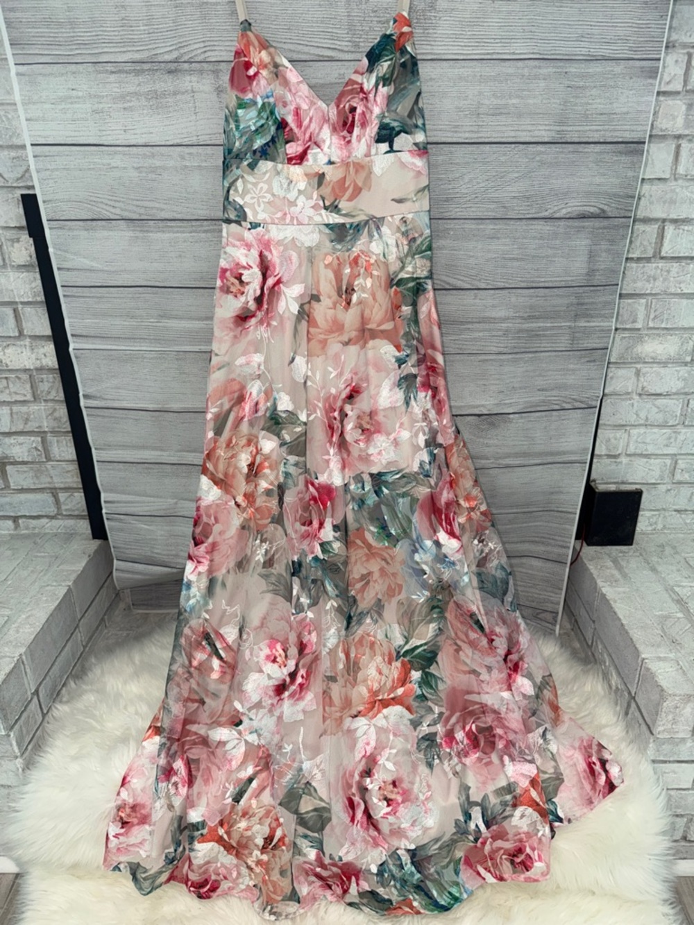 Eliza J Pink Floral Print Maxi Dress
